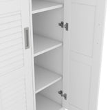 Hearth and Haven Ian 3 Shutter Door Wardrobe with Shelves, White LP006003AAK