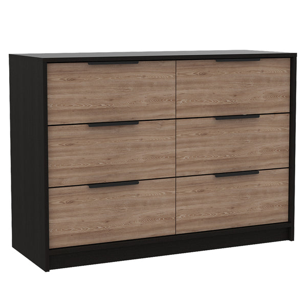 English Elm 2 Piece Bedroom Set London Armoire & Egeo 4-Drawer Dresser Black/Pine — Easy RTA Assembly, Durable Finish B0200S00236