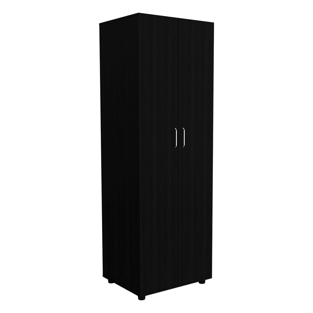 English Elm 3 Piece Bedroom Set London Armoire with 2 Leyva Nightstands Black – Sturdy RTA Wood, Easy Assembly, Durable Finish B0200S00240