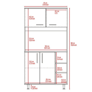 English Elm 2 Piece Kitchen Set with Island and Pantry Cabinet — Sturdy RTA Particle Board, Easy Interlock Assembly, Pre‑drilled Holes, Clear Instructions, Durable Finish White 41.5 L x 2.4 W x 5.8 H B0200S00230