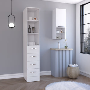 English Elm 2 Piece Bathroom Set Featuring Magna Linen & Savona Medicine Cabinets with Easy RTA Assembly, Durable Wood White 15.8 L x 15.75 W x 4.72 H B097S00022