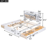 Hearth and Haven York Queen Platform Bed with Storage Headboard, Shelves and 4 Drawers, White GX000344AAK-1