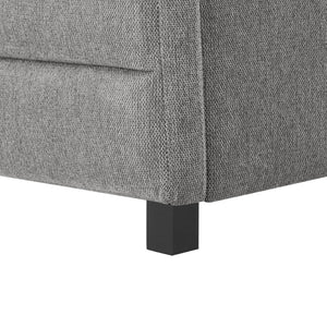 English Elm Queen Tufted Linen Upholstered Daybed Sofa with Under Frame Storage Drawers W487S00167