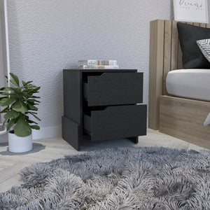 English Elm Nightstand, Modern RTA Single Door Cabinet with One Shelf, Metal Handle and Superior Top Design Black 24.4 L x 19.6 W x 5.9 H B097120606