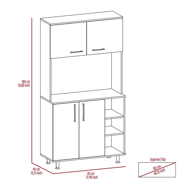 English Elm 2 Piece Kitchen Set with Island and Pantry Cabinet — Sturdy RTA Particle Board, Easy Interlock Assembly, Pre‑drilled Holes, Clear Instructions, Durable Finish White 41.5 L x 2.4 W x 5.8 H B0200S00230