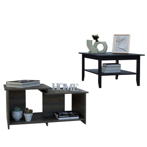 English Elm Houston 2 Piece Living Room Set – Mojito & Leanna Coffee Tables, Black/Espresso, Easy RTA Assembly, Durable Materials, Pre-Drilled Holes, Tool-Free Interlock B0200S00204