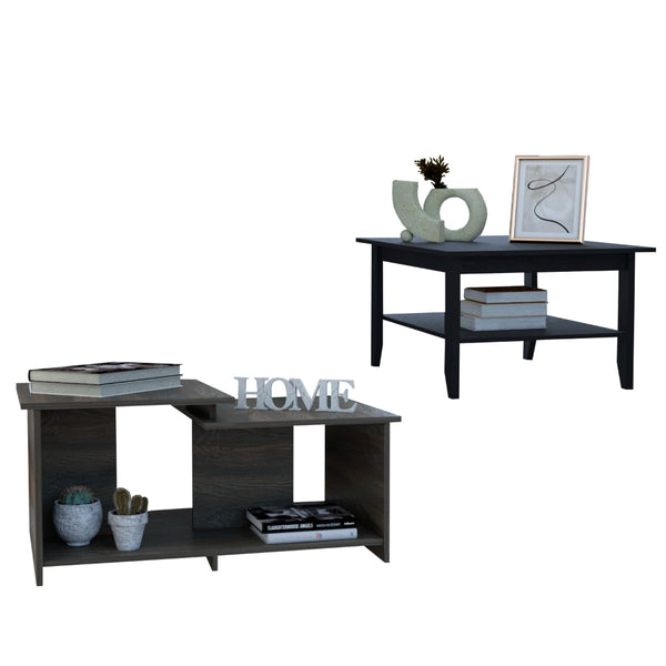 English Elm Houston 2 Piece Living Room Set with Mojito & Leanna Coffee Tables, Black Espresso, Easy DIY Assembly, Durable Particle Board B097S00014