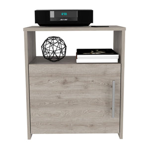 English Elm Nightstand, Modern RTA Single Door Cabinet with One Shelf, Metal Handle and Superior Top Design Gray 26.7 L x 19.6 W x 6.29 H B097120602