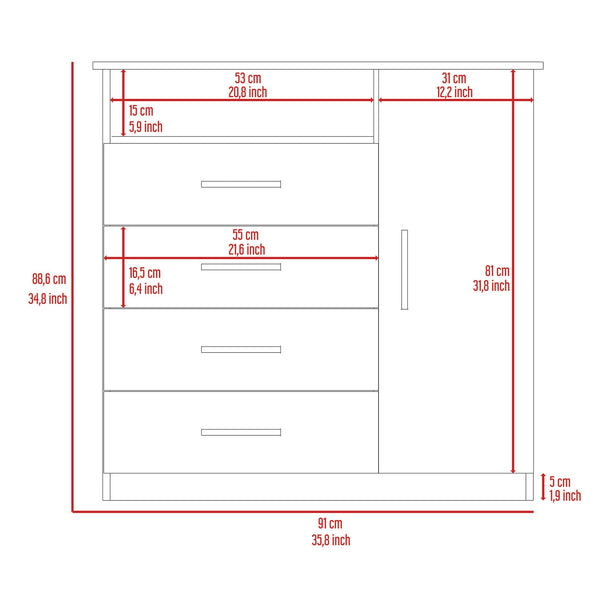 English Elm 2 London Armoire & Rioja 4-Drawer Dresser Set in Black – Durable RTA Wood, Easy Interlock Assembly, Pre-Drilled Holes, Clear Instructions, Sturdy Finish B097S00052