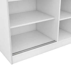 English Elm 3-door Shutter Wardrobe White Mdf Freestanding Bedroom Storage with Hanging Rail LP006003AAK