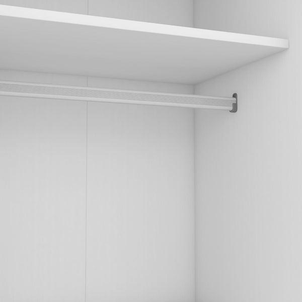 English Elm 3-door Shutter Wardrobe White Mdf Freestanding Bedroom Storage with Hanging Rail LP006003AAK
