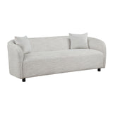 Bouclé Grey 3-Seater Sofa with Cozy Feel, Minimalist Design & Rubberwood Legs