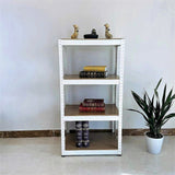 Zinc Storage Rack with 4 Adjustable Shelves, White