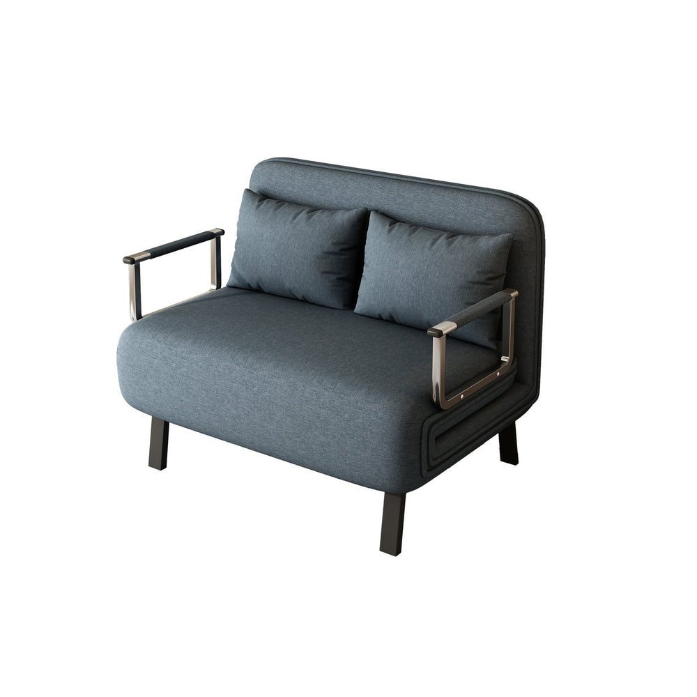 English Elm 39″ Convertible Chair Bed Plush Velvet Tri-Fold Sofa with 18.1" Seat Height, Adjustable Backrest, Pillow, Sturdy Iron Frame for Home Office Relaxation W1767106625