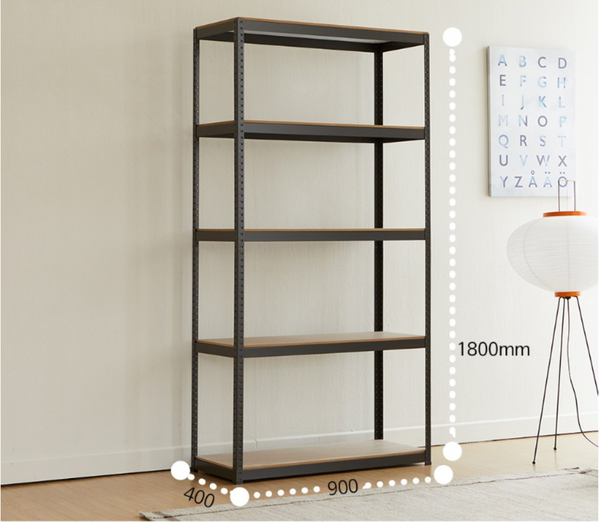 English Elm Storage Shelves Five Tier Adjustable Steel Rack for Garage Pantry or Warehouse Use W1790120828