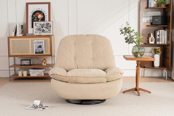 English Elm Power Recliner Camel Leathaire 270° Swivel Glider USB Charger Bluetooth Speaker Sleep Work Game Model W1752115532