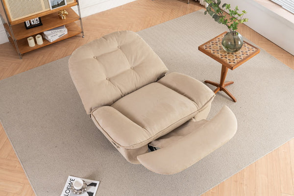 English Elm Power Recliner Camel Leathaire 270° Swivel Glider USB Charger Bluetooth Speaker Sleep Work Game Model W1752115532