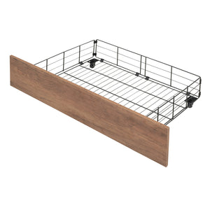 English Elm Full Full over Twin-Twin Triple Bunk Bed with Drawers & Stairs, White/Natural Planks, Space-Saving Durable Design SF000008AAB