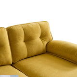 English Elm 83" Modern Sectional Sofas Couches Velvet L-Shaped Couches For Living Room, Bedroom, Yellow