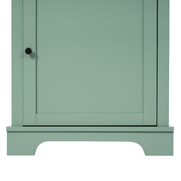 English Elm Green Triangle Tall Cabinet with 3 Drawers, Adjustable Shelf & Anti-Tip Device for Bathroom/Kitchen (Stylish MDF) N725P247409G