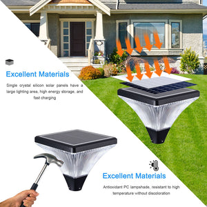English Elm Solar Street Lamp Cap Solar-Powered IP65 Waterproof LED Garden Light Head, Auto Dusk-to-Dawn, 15.7cm Hood W1340103856