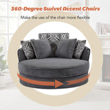 Hearth and Haven Swivel Accent Barrel Chair with 5 Movable Pillow 360 Degree Swivel Round Sofa Chair For Living Room, Bedroom, Hotel WF315766AAE