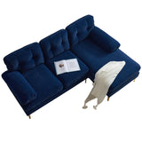 English Elm 83" Modern Sectional Sofas Couches Velvet L Shaped Couches For Living Room, Bedroom, Blue