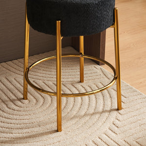 English Elm 24" Tall Round Bar Stools Set Of 2 - Modern Upholstered Seating For Kitchens, Cafes, And Bars! W1901112448