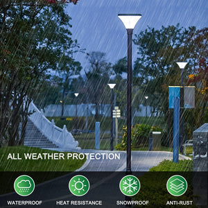 English Elm Solar Street Lamp Cap Solar-Powered IP65 Waterproof LED Garden Light Head, Auto Dusk-to-Dawn, 15.7cm Hood W1340103856
