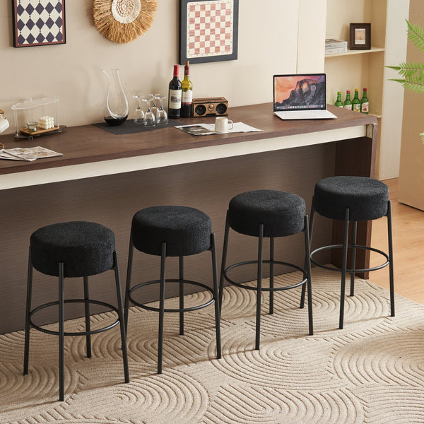 English Elm 30" Tall High Bar Stools Set Of 2 - Sleek Upholstered Seating For Kitchens, Cafés & Modern Bars W1901112450