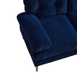 English Elm 83" Modern Sectional Sofas Couches Velvet L Shaped Couches For Living Room, Bedroom, Blue