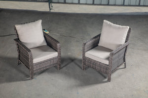 English Elm PE Hand Made WICKER SECTIONAL SINGLE SOFA Brown Gray Outdoor 5-Seater UV-Proof Cushions Easy Assembly Durable W349111242