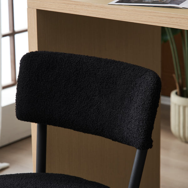 English Elm Set Of 2 Modern Teddy Fabric Bar Stools - Stylish Metal Base, Ergonomic Design For Home & Cafe W1901112442-GIGA