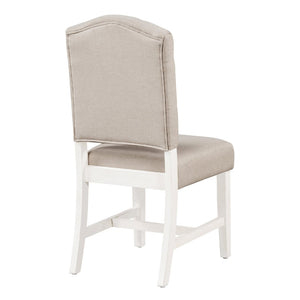 English Elm Trexm Retro Button Tufted Upholstered Dining Chair Set of Four with Rubberwood Legs Off White WF298830AAD