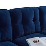 English Elm 83" Modern Sectional Sofas Couches Velvet L Shaped Couches For Living Room, Bedroom, Blue