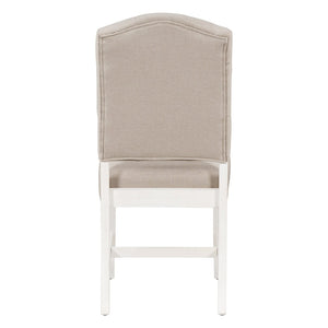 English Elm Trexm Retro Button Tufted Upholstered Dining Chair Set of Four with Rubberwood Legs Off White WF298830AAD
