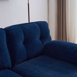 English Elm 83" Modern Sectional Sofas Couches Velvet L Shaped Couches For Living Room, Bedroom, Blue