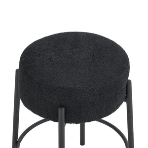 English Elm 24" Tall Round Bar Stools Set Of 2 - Stylish Upholstered Seating For Kitchens & Cafés, Easy Assembly W1901112446