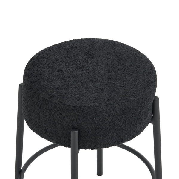 English Elm 24" Tall Round Bar Stools Set Of 2 - Stylish Upholstered Seating For Kitchens & Cafés, Easy Assembly W1901112446