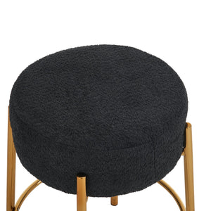 English Elm 24" Tall Round Bar Stools Set Of 2 - Modern Upholstered Seating For Kitchens, Cafes, And Bars! W1901112448