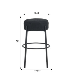 English Elm 30" Tall High Bar Stools Set Of 2 - Sleek Upholstered Seating For Kitchens, Cafés & Modern Bars W1901112450
