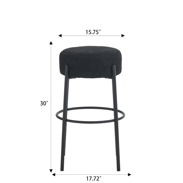English Elm 30" Tall High Bar Stools Set Of 2 - Sleek Upholstered Seating For Kitchens, Cafés & Modern Bars W1901112450