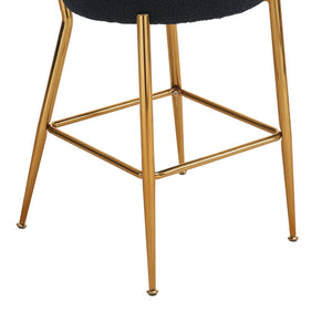 English Elm Set Of 2 Modern Teddy Fabric Bar Stools - Stylish Metal Base For Kitchen, Dining & Living Spaces W1901112444-GIGA
