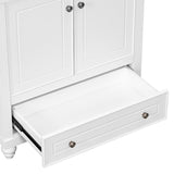 English Elm 30" Bathroom Vanity With Sink, Combo, Cabinet With Doors and Drawer, Solid Frame and Mdf Board, White