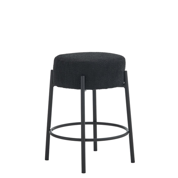 English Elm 24" Tall Round Bar Stools Set Of 2 - Stylish Upholstered Seating For Kitchens & Cafés, Easy Assembly W1901112446