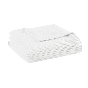 English Elm Cotton Beautyrest Waffle Weave Blanket — 100% Cotton 300GSM Breathable, Durable, OEKO-TEX Certified Cozy White 15.75 L x 12.2 W x 4.72 H B03595445