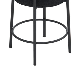 English Elm 24" Tall Round Bar Stools Set Of 2 - Stylish Upholstered Seating For Kitchens & Cafés, Easy Assembly W1901112446