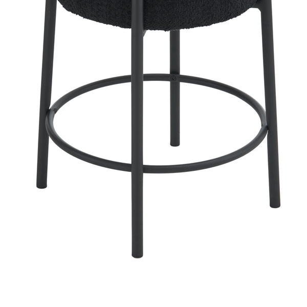 English Elm 24" Tall Round Bar Stools Set Of 2 - Stylish Upholstered Seating For Kitchens & Cafés, Easy Assembly W1901112446