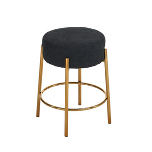 English Elm 24" Tall Round Bar Stools Set Of 2 - Modern Upholstered Seating For Kitchens, Cafes, And Bars! W1901112448