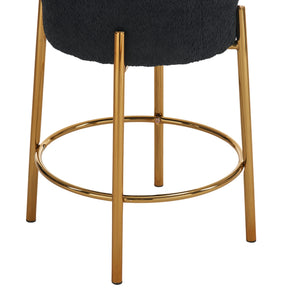English Elm 24" Tall Round Bar Stools Set Of 2 - Modern Upholstered Seating For Kitchens, Cafes, And Bars! W1901112448